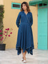 Women Blue Asymmetrical Hem Dress